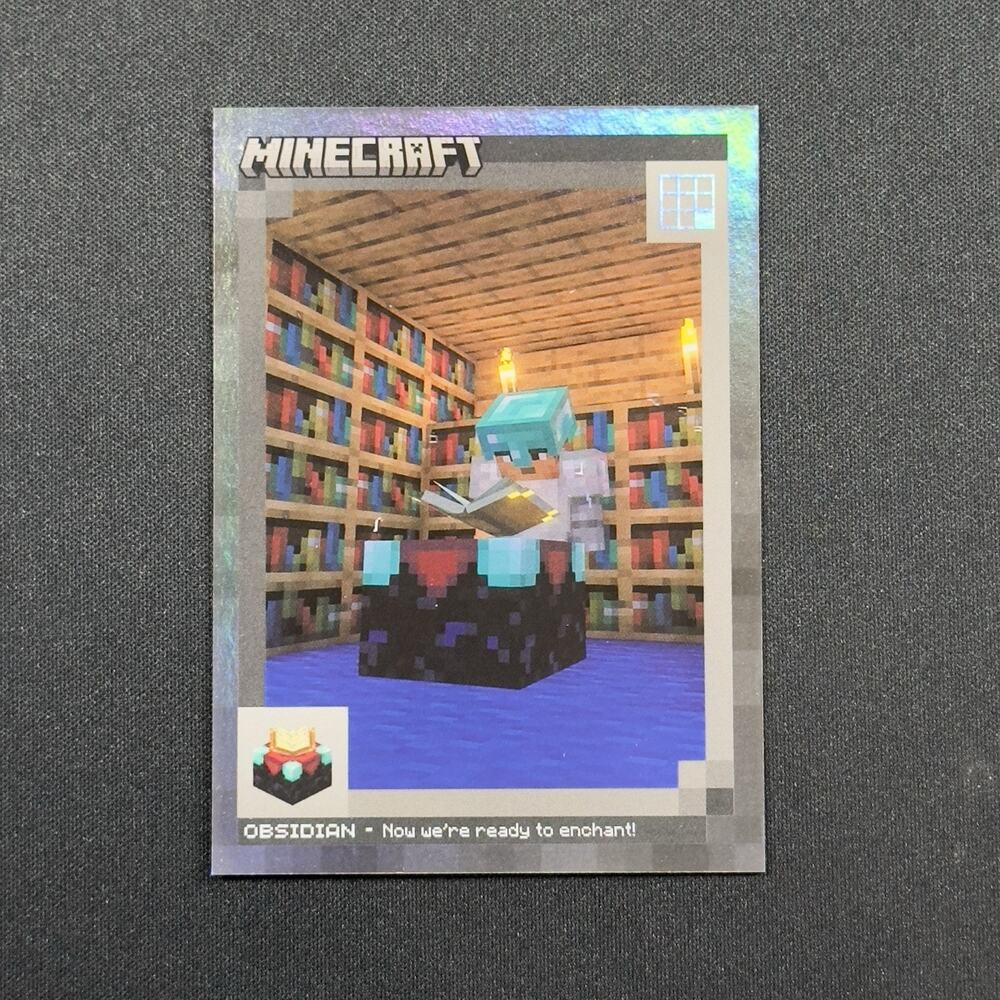 2024 PANINI MINECRAFT SILVER FOIL /475 OBSIDIAN No. #162 Crafting Chronicles